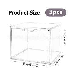 長方形のアクリル製本収納ボックス  マグネチック  透明  360x220x270mm&nbsp;AJEW-WH0609-924