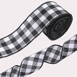 模造黄麻布リボン  タータン模様  衣服アクセサリー用  ミックスカラー  2インチ（50mm）&nbsp;DIY-WH20048-067B