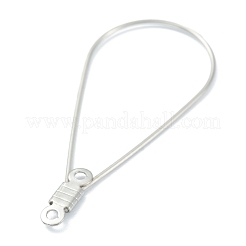 変色しない316ステンレススチールイヤリング金具  オーバル  ステンレス鋼色  39x19x1.4mm  穴：1.2mm&nbsp;STAS-O149-02P
