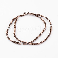 電気メッキガラスビーズセット  ファセットロンデル  銅メッキ  3x2mm  穴：1mm  約170個/連  15インチ&nbsp;EGLA-P018-2mm-F09