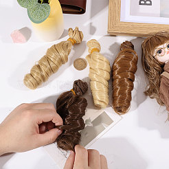 4個 4色 PPヘアドールウィッグヘア  DIYの女の子のためのbjdメイキングアクセサリー  ミックスカラー  1050x150x0.6mm  1pc /カラー&nbsp;DIY-GL0005-56B