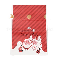 クリスマス サンタクロース プラスチック包装ポーチ 巾着袋  長方形  ファイヤーブリック  17.5x12x0.01cm&nbsp;ABAG-Q053-03G