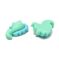 オペーク樹脂カボション  タツノオトシゴ  アクアマリン  23x16x7mm&nbsp;CRES-D001-02