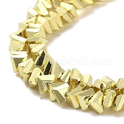 電気メッキガラスビーズセット  三角形  きいろ  4~4.5x4~4.5x3~3.5mm  穴：0.8mm  約113~126個/連  11.02~14.57インチ（28~37cm）&nbsp;EGLA-D030-16A-03