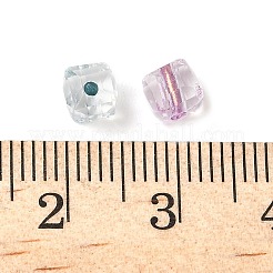 69個のガラスシードビーズ  キューブ  多面カット  ミックスカラー  4.5x4.5x4.5mm  穴：1mm&nbsp;GLAA-Q120-01C