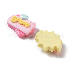 オペーク樹脂カボション  漫画の言葉  ミックスカラー  13~20x20.5~22x7~7.5mm&nbsp;CRES-M026-11
