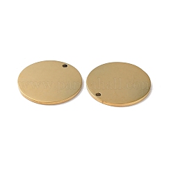 304ステンレスペンダント  空白タグのスタンプ  フラットラウンドのチャーム  18KGP本金メッキ  25x1.3mm  穴：1.8mm&nbsp;STAS-Q308-09T-G