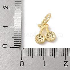 S925 スターリングシルバーペンダント  キュービックジルコニア付き  チェリー  ゴールドカラー  10.5x10x2mm&nbsp;LS-STER-H115-13G