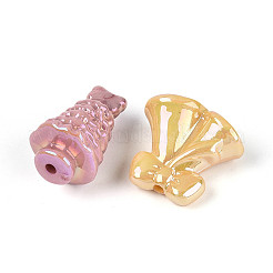 UVメッキ不透明アクリルビーズ  虹色の  クリスマス鐘  ミックスカラー  25~30.5x18.5~27x15~18mm  穴：2.5mm&nbsp;TACR-T017-94M