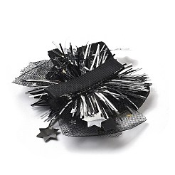新年パーティー用アイロンヘアクリップ  メッシュ  ペットと金の玉ねぎの布のヘアアクセサリー  ボトル  84x82x13mm&nbsp;LS-OHAR-R102-01E