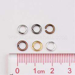 真鍮製オープン丸カン1箱  ラウンド  ミックスカラー  18ゲージ  6x1mm  内径：4mm  約120g/ボックス&nbsp;KK-JP0007-6mm