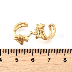 真鍮マイクロペーブクリアキュービックジルコニアカフイヤリング  スター  18KGP本金メッキ  14.5x13x11mm&nbsp;EJEW-F370-21G