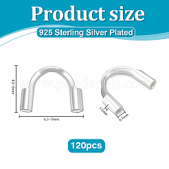 316サージカルステンレススチールワイヤーガーディアン120個  925銀メッキ  6.3~7x4.5~5x1.5mm  穴：0.7mm.&nbsp;STAS-PH0007-20