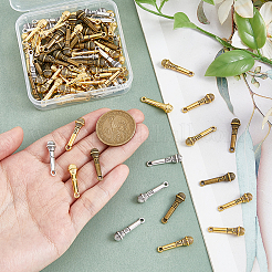 100pcs4スタイルチベットスタイルアロイペンダント  マイク  ミックスカラー  23~25x6.5~7x5~6mm  穴：1.6~1.8mm  25個/スタイル&nbsp;FIND-GA0008-04