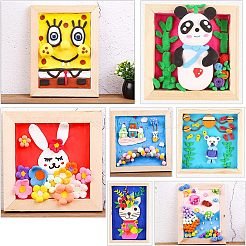 木の絵のキャンバスパネル  空白の製図板  油絵具・アクリル絵具用  正方形  バリーウッド  14.75x14.75x0.8cm&nbsp;DIY-WH0189-62B