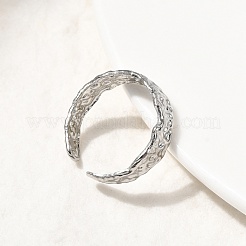 304ステンレススチールオープンカフリング  ステンレス鋼色  6mm&nbsp;RJEW-H261-24P