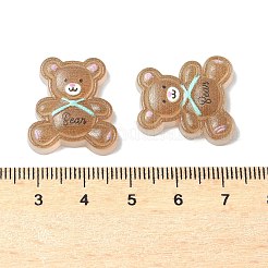 プラスチックエナメルカボション  ブラウン  クマ  21.5x19.5~20x5mm&nbsp;KY-Q070-06A