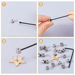 合金と真鍮のピンキーパーロック留め具  ラペルピンバック交換  レンチで  プラチナ  6x5mm&nbsp;TOOL-WH0059-082B-P