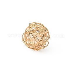 ABSプラスチックパール調ペンダント  鉄のパーツと  ラウンド  ライトゴールド  13x13x12mm&nbsp;IFIN-E020-20KCG