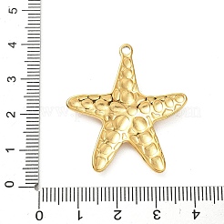 304ステンレスペンダント  エナメル  ゴールドカラー  ヒトデ  35.5x32x3.5mm  穴：2mm&nbsp;X-STAS-C144-01E-G