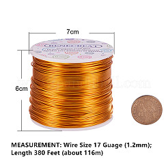 丸アルミ線  ゴールデンロッド  17ゲージ  1.2mm  約380.57フィート（116m）/ロール&nbsp;AW-BC0001-1.2mm-03