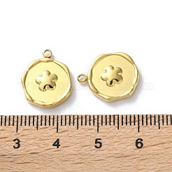 イオンプレーティング（IP）304ステンレスペンダント  フラットラウンドのチャーム  18KGP本金メッキ  花  15.5x12.5x2.5mm  穴：1.6mm&nbsp;STAS-Z099-01G-03
