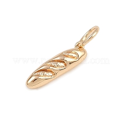 真鍮チャーム  パンチャーム  丸カン付き  ゴールドカラー  15x4x3.5mm  穴：4.5mm&nbsp;X-KK-B145-03G