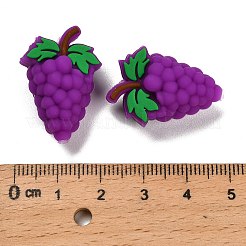シリコンビーズ  焦点ビーズ  パープル  ブドウ  26x18x15mm  穴：2mm&nbsp;SIL-I011-01D