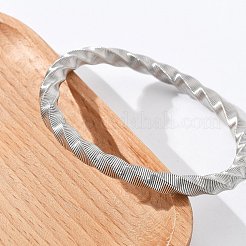 女性用304ステンレススチールストレッチバングル  ステンレス鋼色  1/4インチ（0.6cm）  内径：2-1/4インチ（5.85cm）&nbsp;LS-BJEW-P315-02A-P