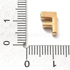 イオンプレーティング（IP）304ステンレススチールチャーム  レターチャーム  18KGP本金メッキ  文字F  9.5x6.5x3mm  穴：1.6mm&nbsp;LS-STAS-R138-07G-F