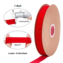 ベルベットリボン  片面  ギフト包装用  パーティーデコレーション  レッド  1インチ（25mm）  約20ヤード/ロール（18.288メートル/ロール）&nbsp;SRIB-WH0006-18O