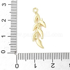 真鍮マイクロパヴェクリアキュービックジルコニアペンダント  14KGP本金メッキ  葉  25x8x3mm  穴：1.4mm&nbsp;KK-Z106-01G-05