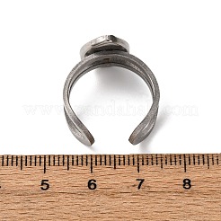 304ステンレススチールオープンカフ金具  ベゼルカップリングのセッティング  ティアドロップ  ステンレス鋼色  トレイ：14x10mm  6.5mm  内径：18mm&nbsp;STAS-R123-02G-P