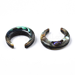 天然アワビシェル/パウアシェルビーズ  三日月  19x20x4~4.5mm  穴：0.8mm  約6個/袋&nbsp;SSHEL-N034-122A-01