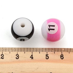 アクリルビーズ  ビリヤードラウンド  ミックスカラー  15.5x15mm  穴：3mm&nbsp;OACR-S140-03
