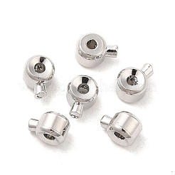 真鍮製つぶし玉カシメ玉  カドミウムフリー＆ニッケルフリー＆鉛フリー  コラム  プラチナ  4x3x2.5mm  穴：0.8mm&nbsp;KK-Q773-24P