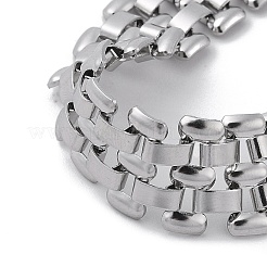 変色しない304ステンレススチール製パンサーチェーンブレスレット、女性・男性用  ステンレス鋼色  6-7/8インチ（17.4cm）&nbsp;BJEW-Q343-10P