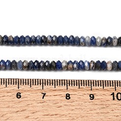 天然石ソーダライトビーズ連売り  ロンデル  多面カット  4x2~2.5mm  穴：0.8mm  約59~60個/連  14.92~15.04''（37.9~38.2センチメートル）&nbsp;G-G343-A04-2x4mm