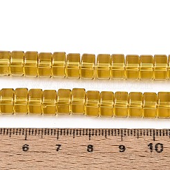 透明ガラスビーズ連売り  フラットラウンド  ゴールデンロッド  8~8.5x4~4.5mm  穴：0.7~1mm  約95~100個/連  14.57~15.35''（37~39センチメートル）&nbsp;GLAA-N026-4x8mm-T07