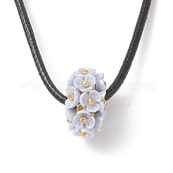樹脂模造パールビーズ  花  ガラスシードビーズ付き  ライトスチールブルー  19.5~20x11mm  穴：5~5.5mm&nbsp;PALLOY-MZ01261-02