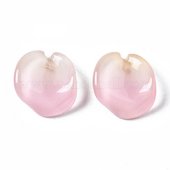 ツートンスプレー塗装ガラスペンダント  花びら  パールピンク  20~21x18~19x7~8mm  穴：1mm&nbsp;GLAA-N042-003-D02