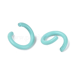 スプレー塗装された鉄のオープン丸カン  ターコイズ  18ゲージ  8.5x1mm  内径：5.5mm  約5050個/1000g&nbsp;IFIN-T017-04B-09
