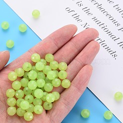 透明なアクリルビーズ  染め  多面カット  ラウンド  芝生の緑  8x7.5mm  穴：1.6mm  約1810個/500g&nbsp;TACR-S154-62E-06