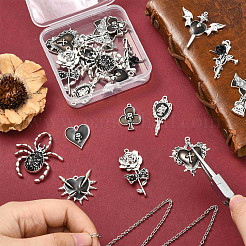 20個10スタイルアロイエナメルペンダント  diy ネックレス ブレスレット イヤリング アクセサリー  混合図形  23x17x3mm  穴：1.6mm  2個/スタイル&nbsp;ENAM-CJ0006-96