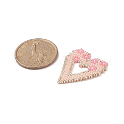 2 個 2 スタイル手作りみゆき日本のシードビーズ  織機模様  ハート  桃パフ  11~31x10.5~27.5x2mm  1個/スタイル&nbsp;PALLOY-MZ00027