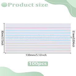 長方形罫線インデックスカード100枚  ホワイト  80x130x50mm  100pc&nbsp;DIY-LP0003-46