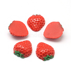 ストロベリーレジンデコデンカボション  模造食品  レッド  20x18x7mm&nbsp;CRES-R183-09
