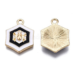 合金ペンダント  エナメル  カドミウムフリー＆鉛フリー  ライトゴールド  蜘蛛の巣  ブラック  20x15x3.5mm  穴：1.8mm&nbsp;ENAM-S119-066-RS
