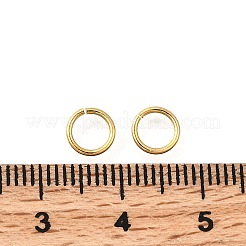 真鍮製オープンタイプ丸カン  丸く切ったのこぎり  長持ちメッキ  ニッケルフリー  18KGP本金メッキ  6x0.8mm  20ゲージ  内径：4.5mm&nbsp;KK-B147-03F-G
