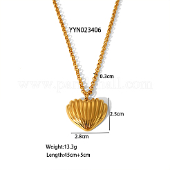 304ステンレススチールペンダントファッションネックレス、女性用デイリーウェア  ゴールドカラー  ハート  17.72インチ（45cm）&nbsp;KD2604-1